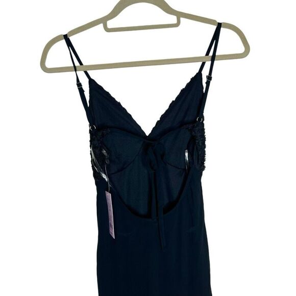 NEW Wild Fable Sleeveless Rosette Cup Black Maxi Dress XXS - Picture 9 of 11